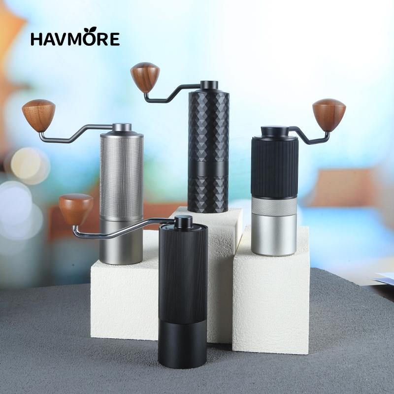HAVMORE Обновленная ручная кофемолка CNC Профессиональная из нержавеющей стали Алмазная Регулируемая Ручная Жерновая Для помола кофейных зерен