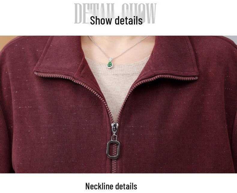 Стильный весенний спортивный костюм: Комплект из двух предметов 2025 года для женщин среднего возраста - Повседневная куртка и брюки для весны и осени