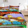Постельное белье Simpsons Comics Семейное веселье Пододеяльник Подарок для спальни, Включает 1 пододеяльник и 2 наволочки, Без наполнителяB471