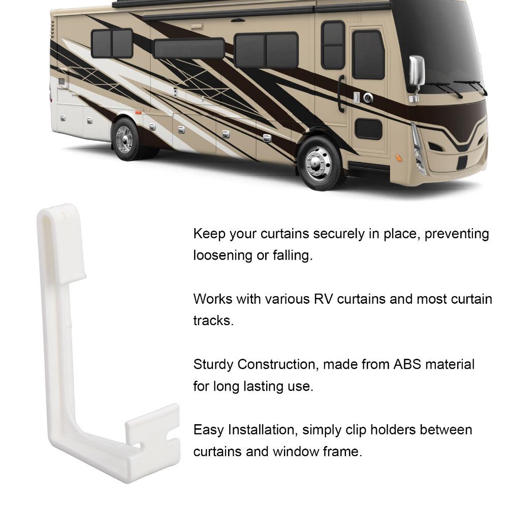 Набор из 4 штук Белые держатели для штор для автодома с отверткой Зажимы для карниза для штор Использование в спальне