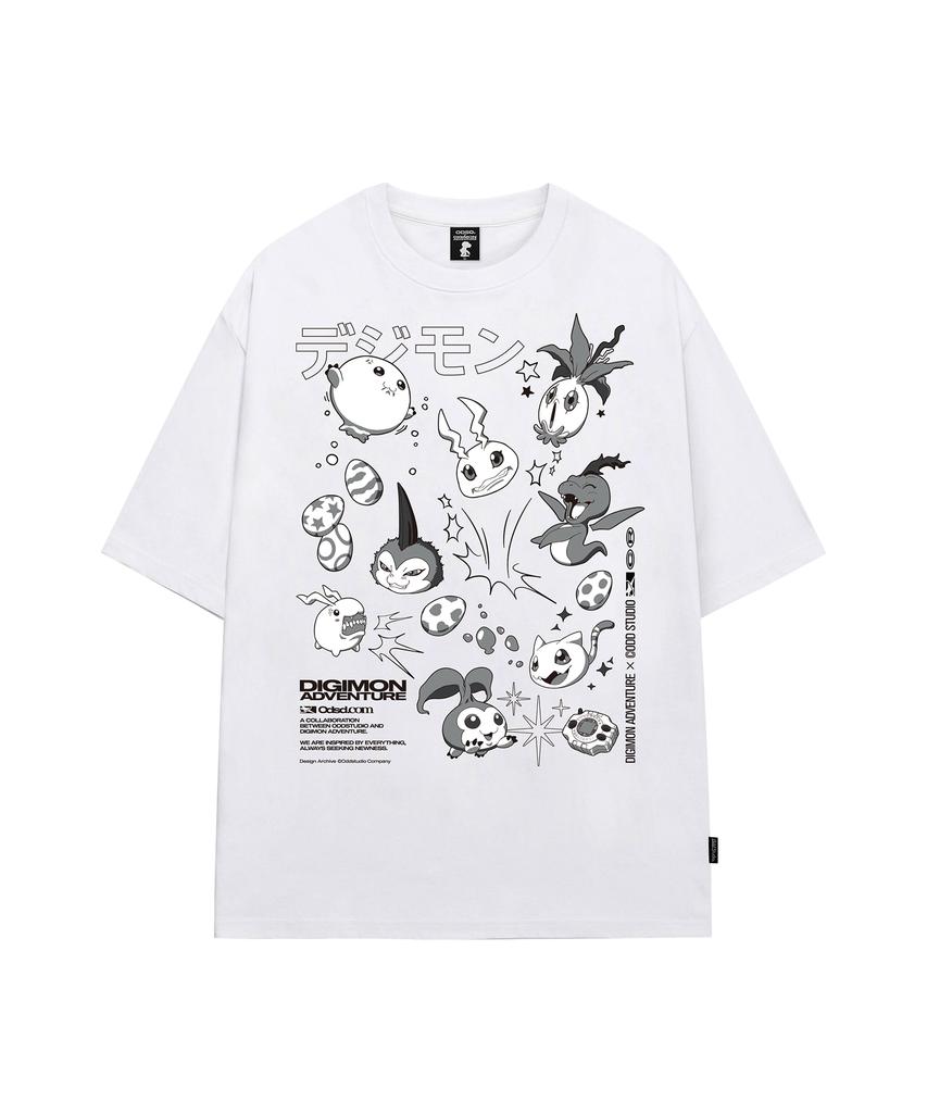 ODDSTUDIO [Digimon Adventure] Футболка оверсайз с изображением Дигимона стадии Развитие II - 4 цвета