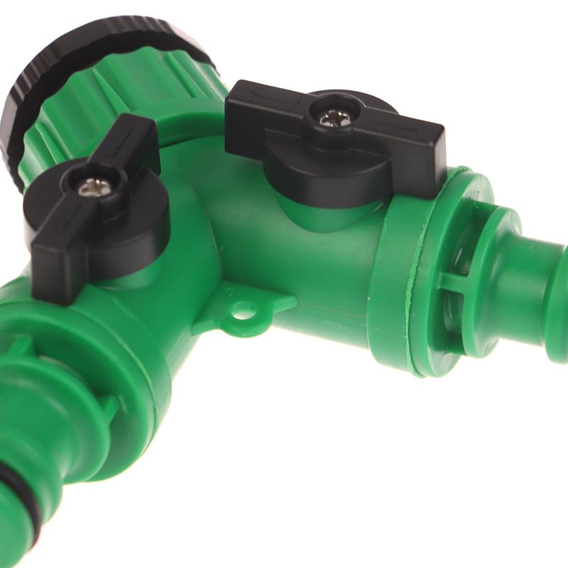 2-Way Garden Tap Water Splitter 3/4" Female Thread Garden Hose Y Type Watering Adjustable Switch Water Controller Valve