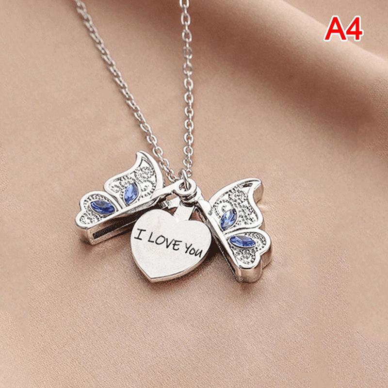 Ожерелье-бабочка I Love You Сердце Удачи Бабочка для женщин и девушек на день рождения