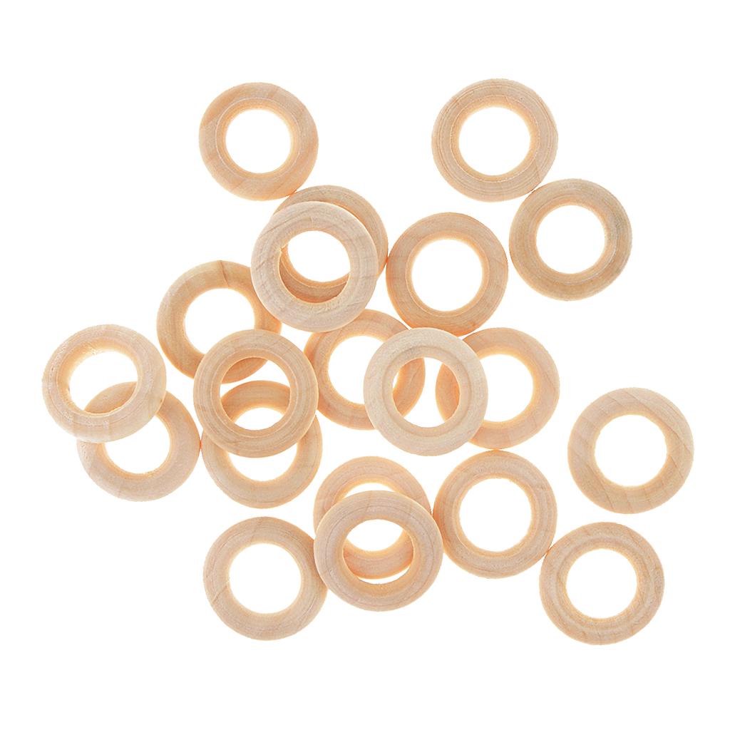 20 шт., изготовление ювелирных изделий своими руками, деревянное кольцо для прорезывания зубов для украшения поделок, 25 мм