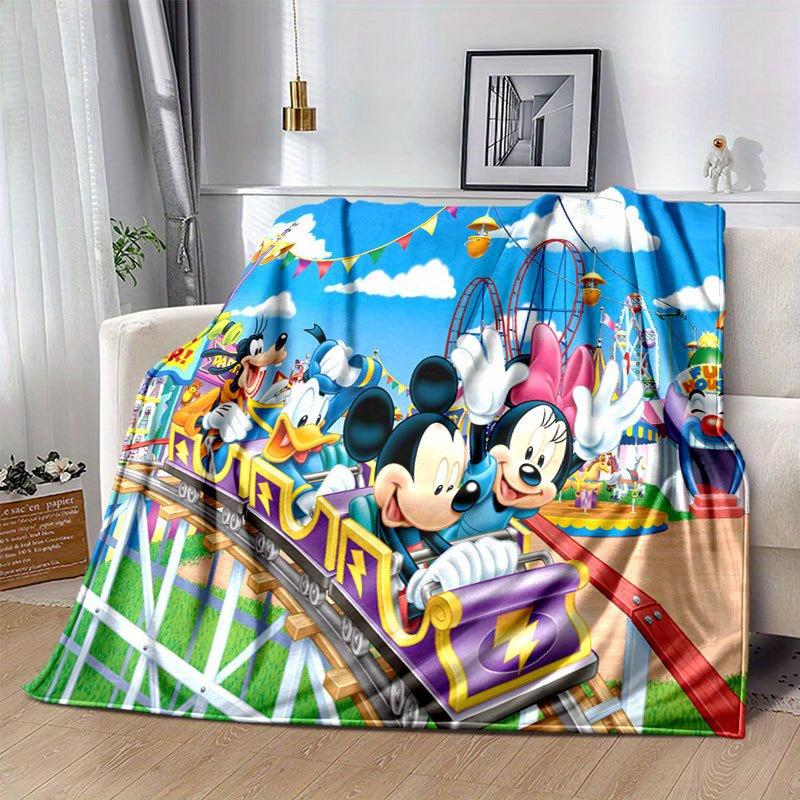 Mickey and Minnie Flannel Blanket - Ultra-Soft, Cozy, and Comfortable for Sofa, Bedroom, Camping, and Travel - Four-Season Versatility, Vibr