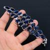 Blue Sapphire Gemstone Handmade 925 Sterling Silver Bracelet, Silver Gemstone Bracelet, Blue Sapphire Bracelet, Sapphire Unisex Bracelet