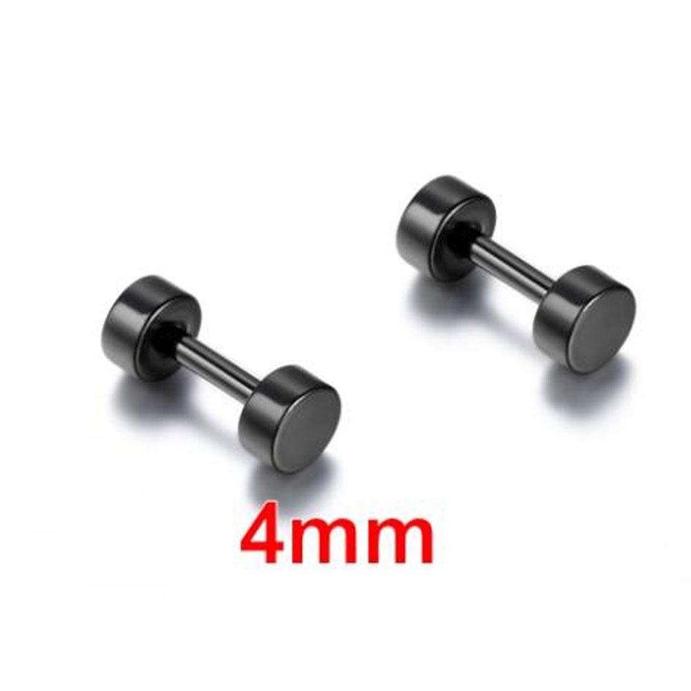 1Pair Unisex Jewelry Stainless Steel Cheater Plugs Earrings Dumbbells Pattern Ear Stud