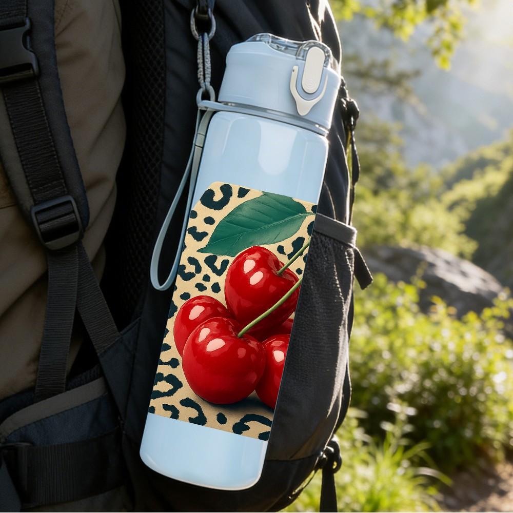 1PC Juneteenth Afro Hair Flag 750ml Color Plastic Sports Water Bottle Leakproof Flip Straw Lid Suitable for Sports Office Home Use