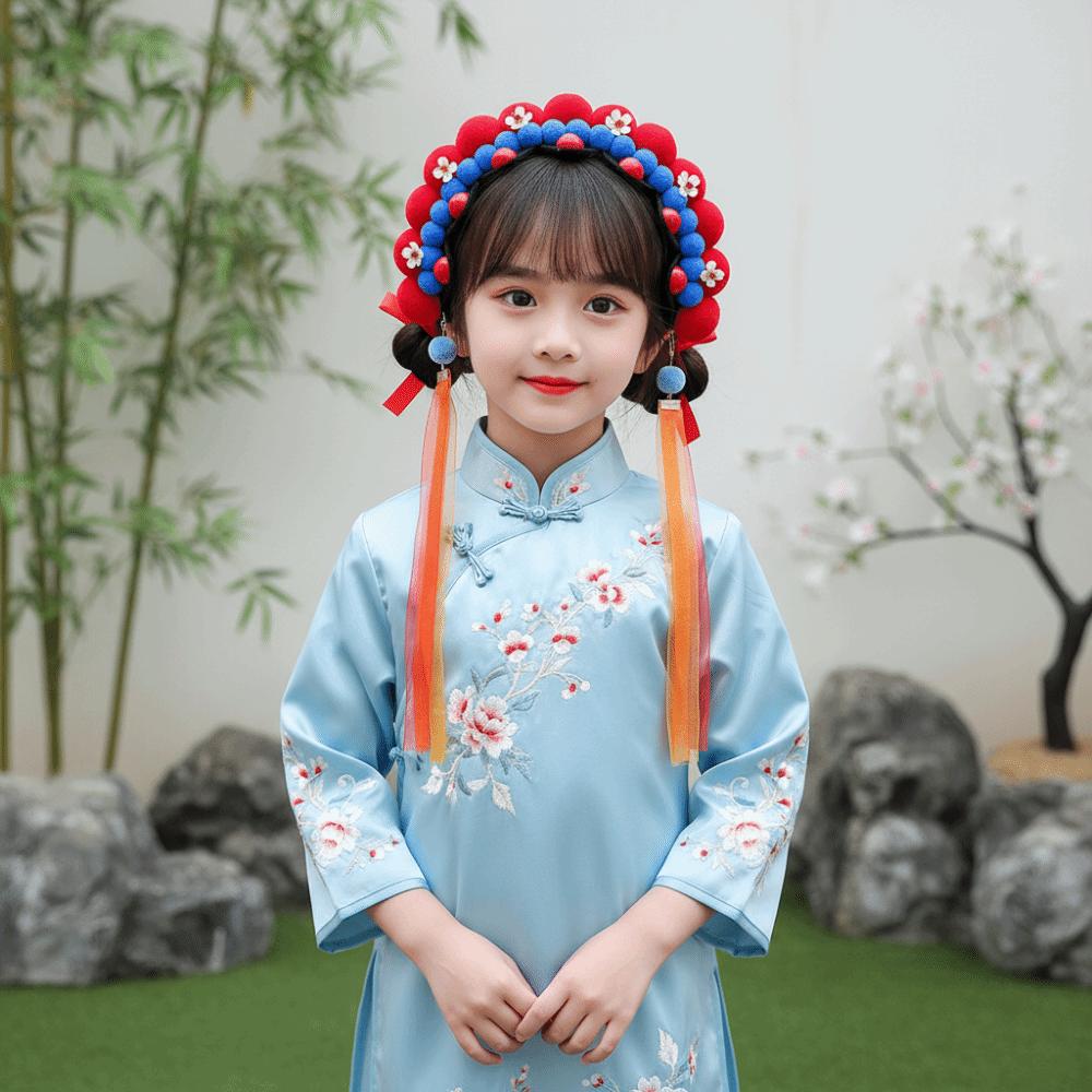 Tassel Chinese New Year Headwear Tang Suit Hair Hoop Ancient Style Red Hairband  Children
