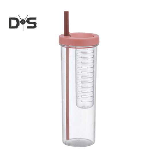700 мл стакан с трубочкой и встроенным фильтром для складывающейся трубочки, контейнер для чая, легко моется, универсальный стакан с трубочкой для питья