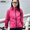 Wosawe Cycling Jacket Women's Windproof Hooded Bike Riding Jacket Ladies Running Sportswear