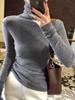 Women's White Slim Fit Turtleneck Sweater - Fashionable Knitted Autumn/Winter Top