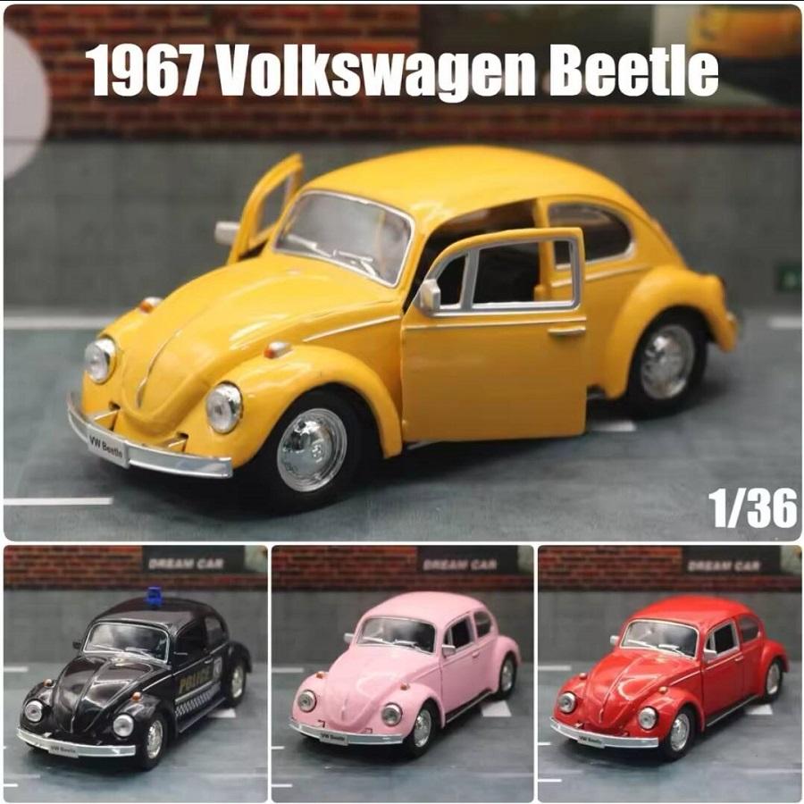 Ретро Классический 1967 Volkswagen Beetle 5-дюймовая Металлическая Машина Симуляция Литой & Игрушечный Транспорт RMZ city 1:36 моделей из сплава, подарки для детей
