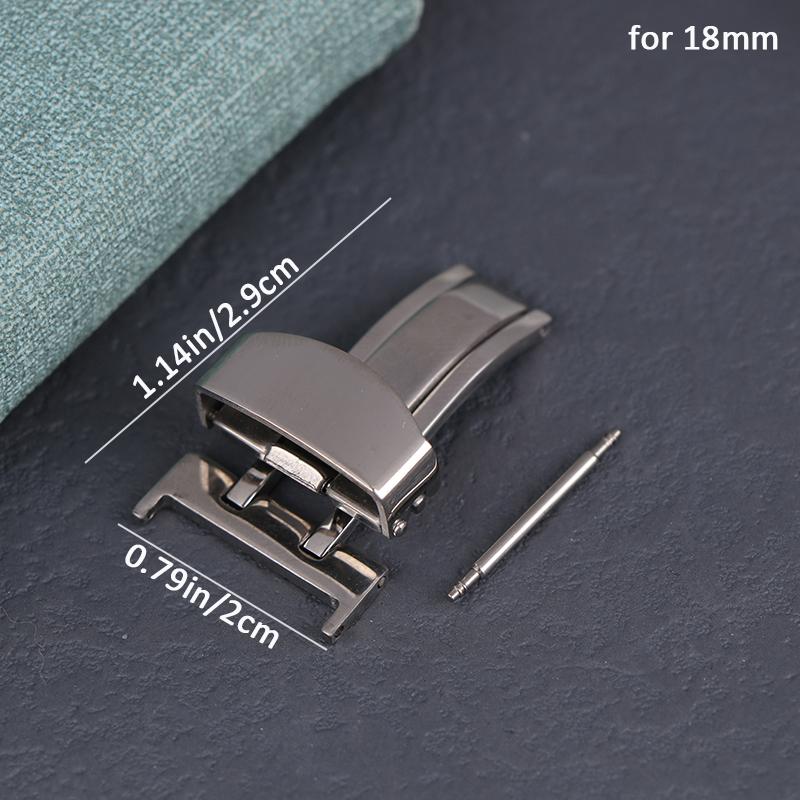 Раскладывающаяся застежка-бабочка из нержавеющей стали для часов 14 мм, 16 мм, 18 мм, 20 мм, 22 мм, застежки для часов, раскладывающиеся пряжки, застежка на кнопке