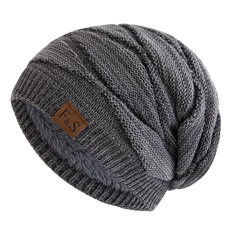 Unisex Mixed Color Design Knitted Hat Fashion Outdoor Keep Warm Winter Hat Casual Add Fur Lined Beanie Cap