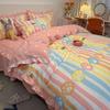 3/4 шт./комплект для студенческого общежития 1,2 м простыня одеяло наволочка комплект из трех предметов корейский милый матовый утолщенный удобный постельное белье двуспальная кровать комплект из 4 предметов