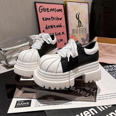 Весенняя спортивная обувь женская мода круглая с глубоким носком спереди шнуровка водонепроницаемая платформа нескользящая обувь