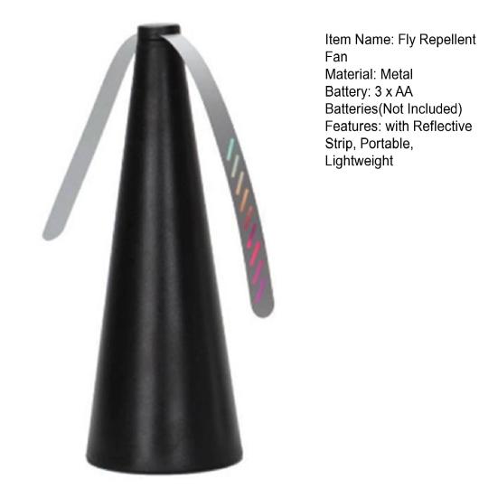 Fly Repellent Fan with Reflective Strip Outdoor Camping Fishing Picnic