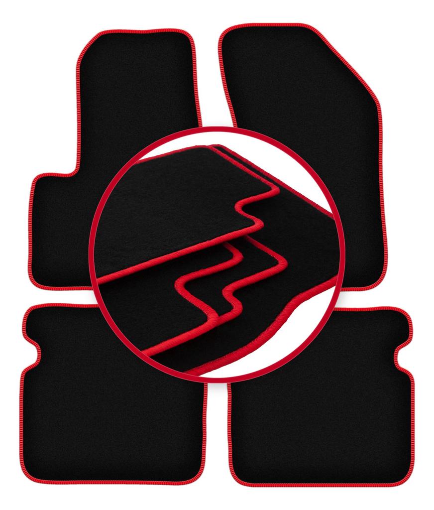 Velour floor mats with red edge for: Dodge Avenger sedan (2007-2015)