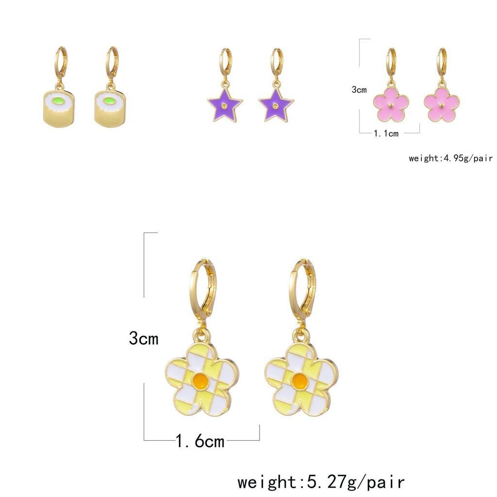 Стильные европейские и американские серьги из сплава с геометрическими формами, дизайном «роза», «бабочка», «облако»