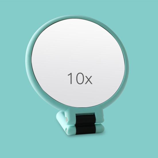 Двустороннее увеличительное зеркало для макияжа, ручное зеркало с регулируемой ручкой на 360 градусов, компактный размер, портативное, для путешествий