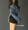 Toy Hobby Action Figure for TBLeague Body DMTOYS Beautiful Women Fashion Sexy Crop Denim Jacket and Black Dress Not Include Head and [TOYBARJAPAN] 1/6