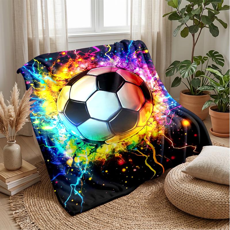 Soccer Ball Dreams Theme blanket Lightweight Warm Flannel Blanket Decorative Throw Blanket for Home Decoration