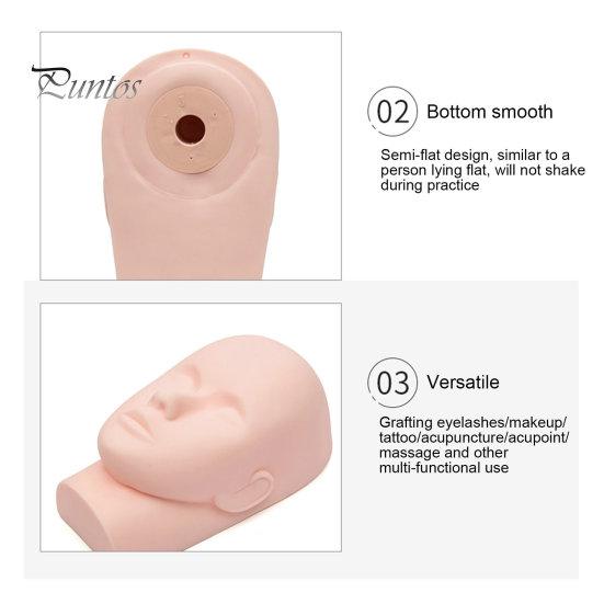 Головка манекена для практики, легкое крепление, гладкая, мягкая, профессиональная голова манекена с ресницами для обучения макияжу