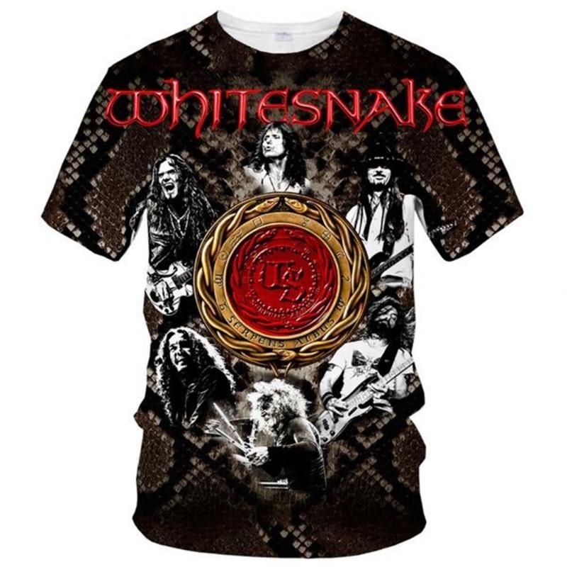 Горячая Распродажа Whitesnake Мужская/женская модная тонкая футболка с 3D-принтом Футболка Повседневная верхняя детская одежда Большие размеры 100-6XL Oversize