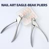 Stainless Steel Eagle Beak Toenail Clipper for Paronychia - Gray, Buffalo Horn Handle, Single Cut Pliers for Thick & Ingrown Nails