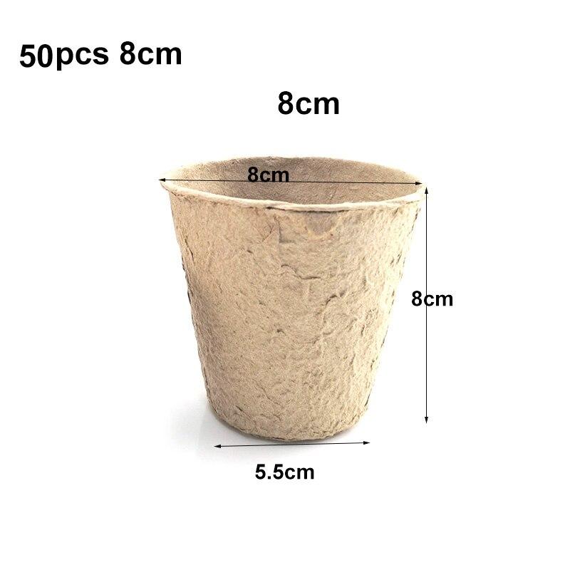 50x Plant Starter Seed Paper Grow Pot Nursery Cup Growing Box Tray Veg Planter Garden Flower for Veg Biodegradable Eco-Friendly