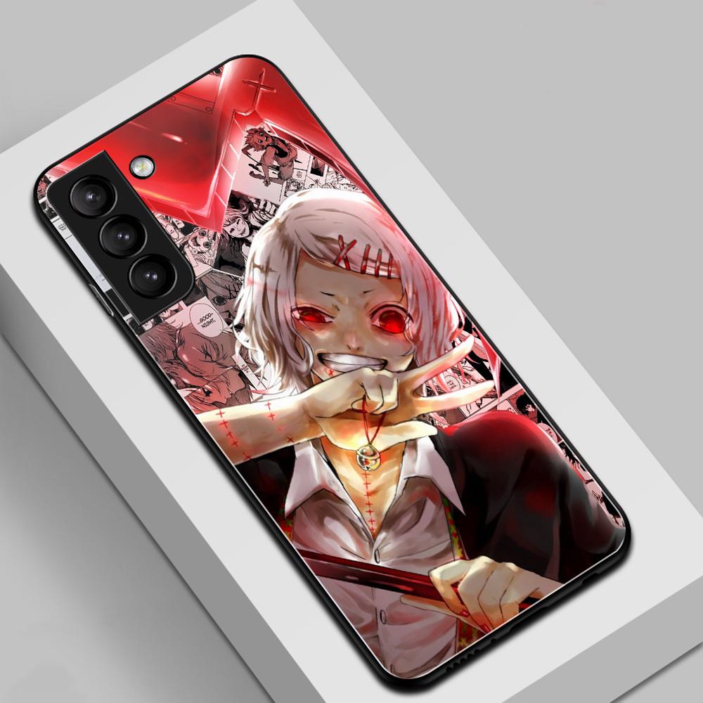 Чехол для телефона Anime Tokyo Ghoul Kaneki Ken для S22 S21 Ultra S8 S9 S10 S10E Plus FE Note 8 9 10 20 из закаленного стекла с защитой от падения