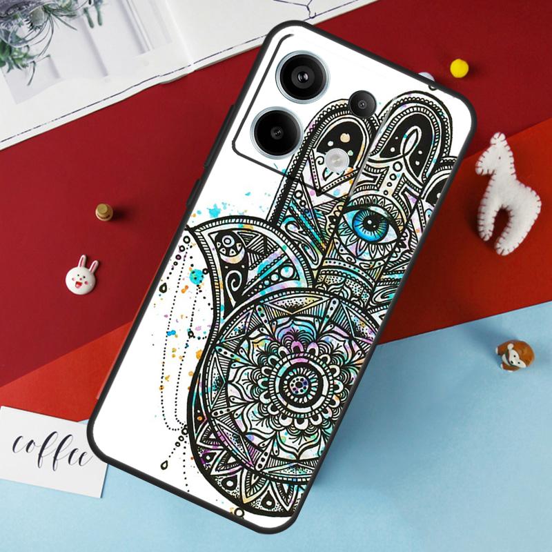 Чехол Hamsa Hand of Fatima для Xiaomi Redmi Note 13 12 11 8 9 10 Pro Note 12S 11S 10S Redmi 12 10C 12C 13C Cover