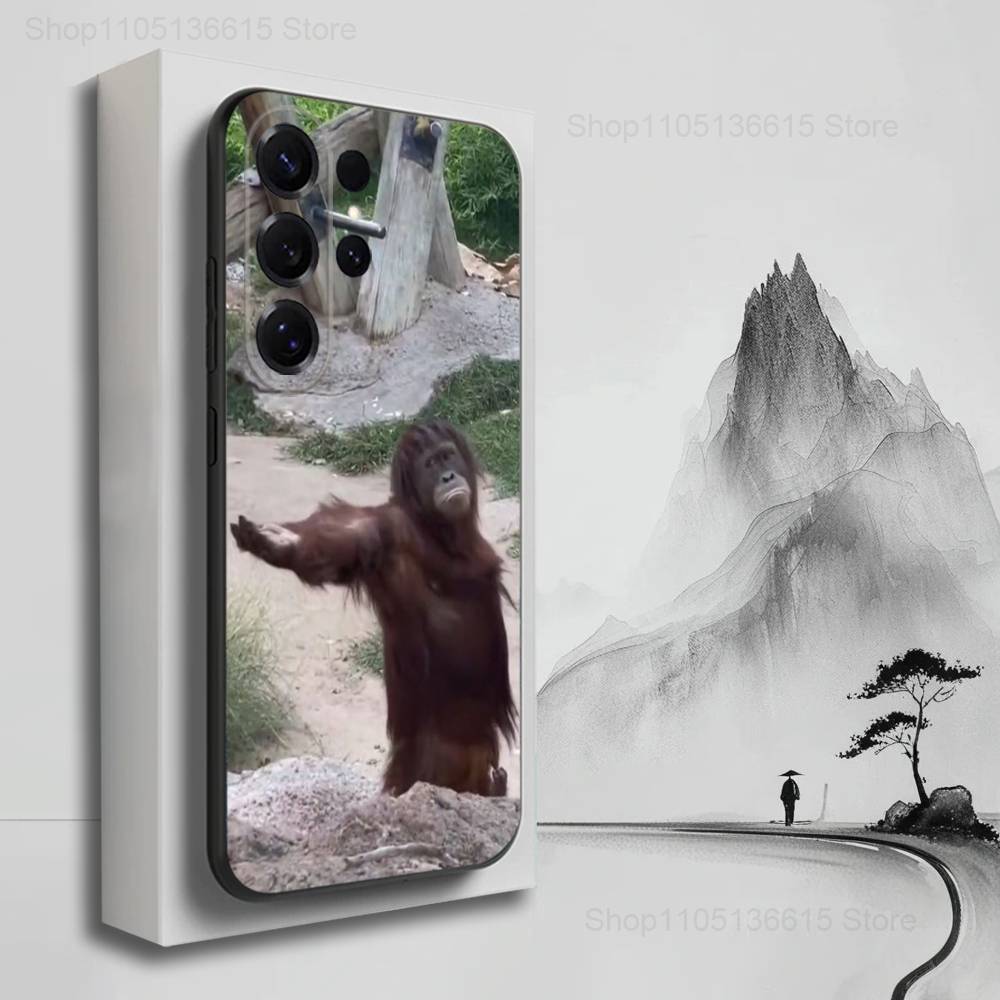 Забавный Милый Обезьянка Чехол Для Samsung S21,S9,S22,S25,S20,S10,Plus,Ultra,S24,S23,FE,Lite,Мягкий Силикон Черный