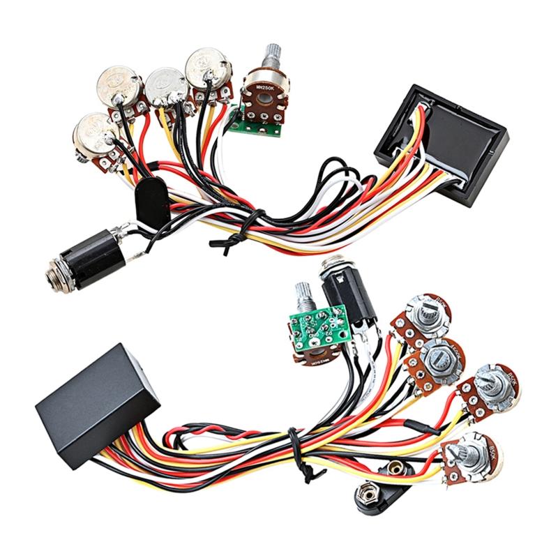 Предварительно распаянная схема предусилителя для бас-гитары, звукосниматель, активный/пассивный эквалайзер для звукоснимателя бас-гитары