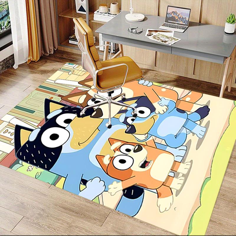 Bluey Family Adventure Carpet For Playroom Bedroom Living Room Sofa Home Decorkids Game Area Rug Nonslip Floor Mat