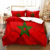 3D Print Morocco Flag Bedding Set Boys Girls Twin Queen Size Duvet Cover Pillowcase Bed Kids Adult Fashion Home Textileextile