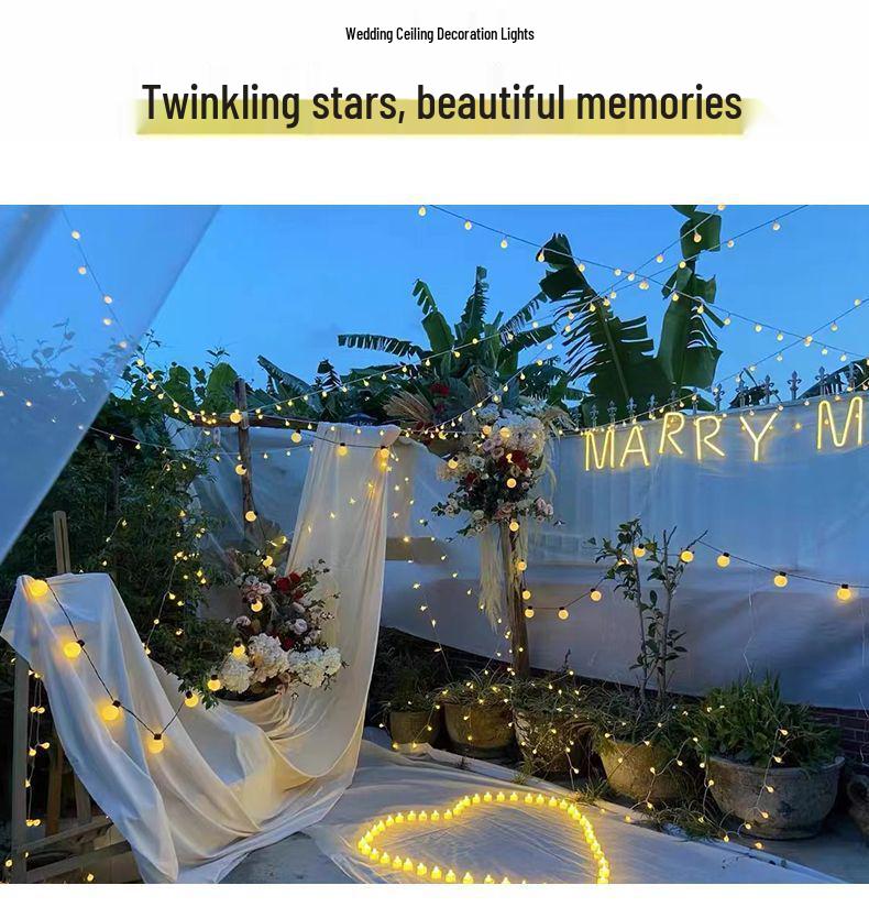 Солнечные светодиодные уличные гирлянды в виде круглых шаров для палаток и навесов