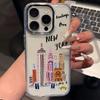 Чехол для телефона 'Travel City' для iPhone 17 Air 16 e 15 14 13 12 11 Pro Max Plus SE 2020 2022 Прозрачный Мягкий Чехол