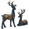Creative Resin Golden Reindeer Sculptures | Beautiful Home Decor | Elevates Energy of Your Room (Pack of 2, Blue)