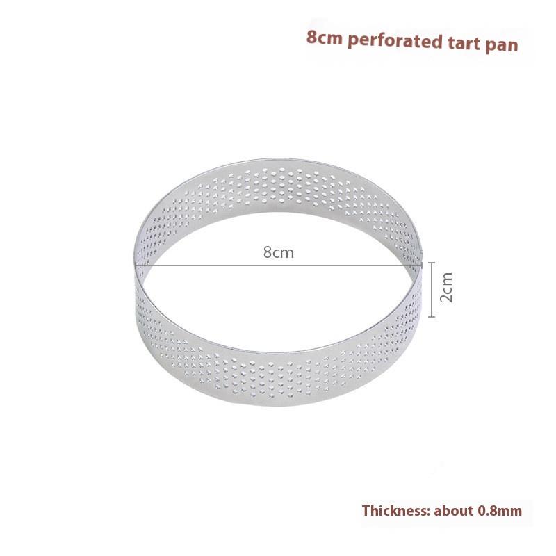 5/6/7/8/9/10 Cm Perforated Tart Rings With Hole Stainless Steel Tart Bottom Tower Fruit Pie Quiches Cake Ring Mousse Baking Mold