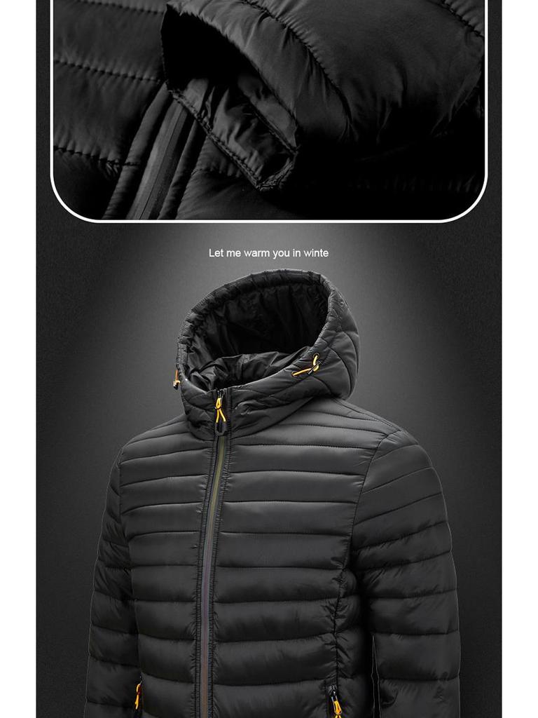 2024 Men's Hooded Light Cotton Jacket for Autumn & Winter