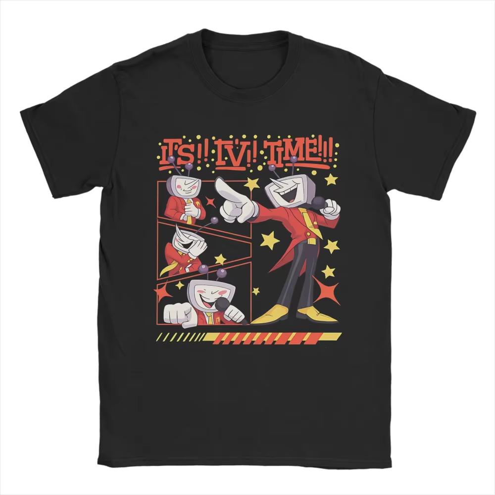 Deltarune Game Its Tv Time Oversized Unisex Tshirt Streetwear Trendy Cotton Newmodel Personality Clothes Y2k Short Sleeves