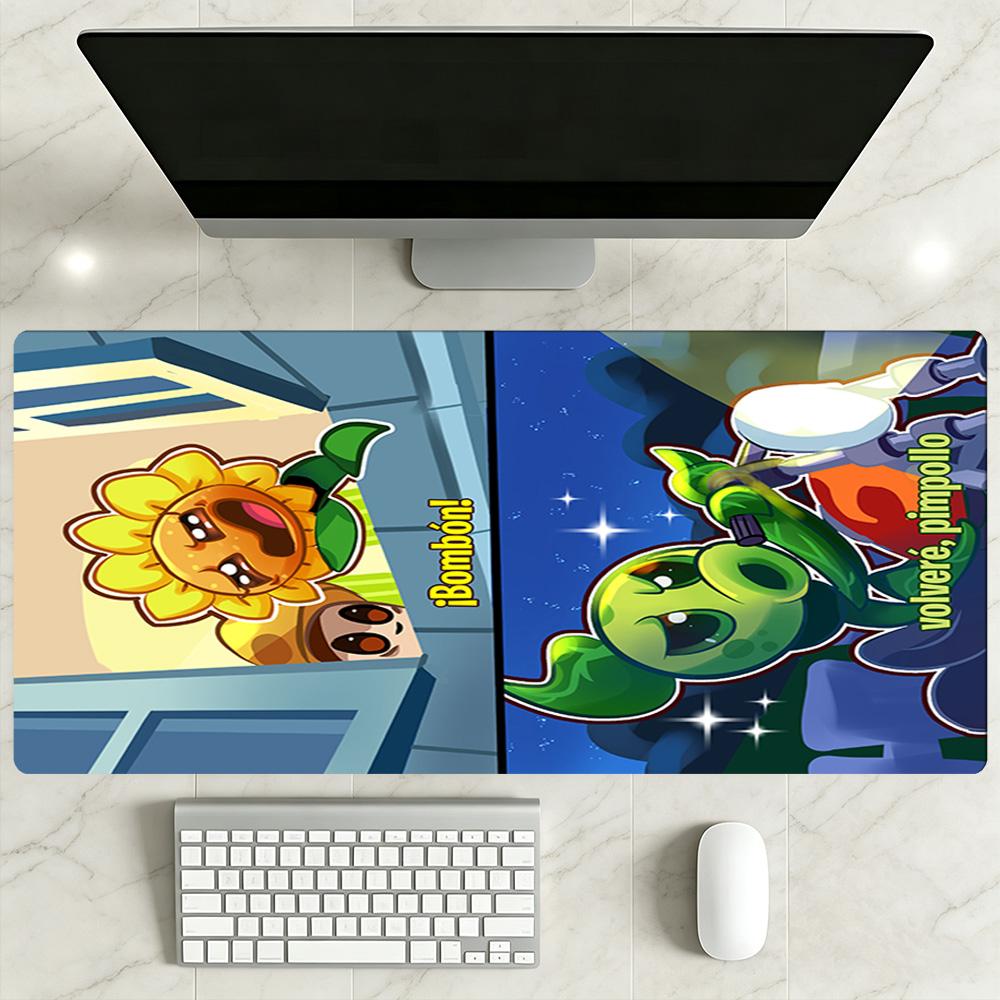Plants Vs. Zombies Large Mouse Pad Office Mouse Mats Ultra-Long Desk Mat Non-Slip Rubber Bottom Office and Gaming Desk Decoration