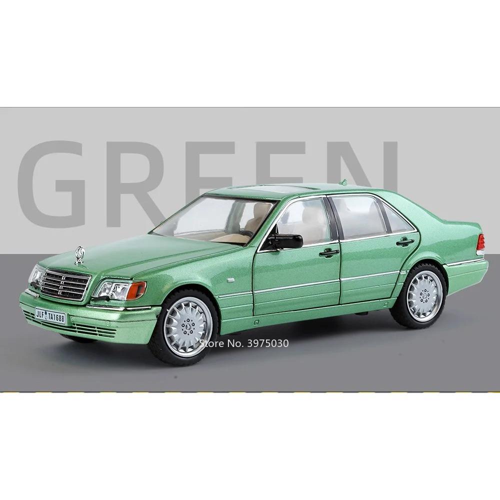 1/24 Benz W140 320SEL игрушечные модели машин литые со звуком и светом задние колеса инерционные модели машин коллекционные подарки