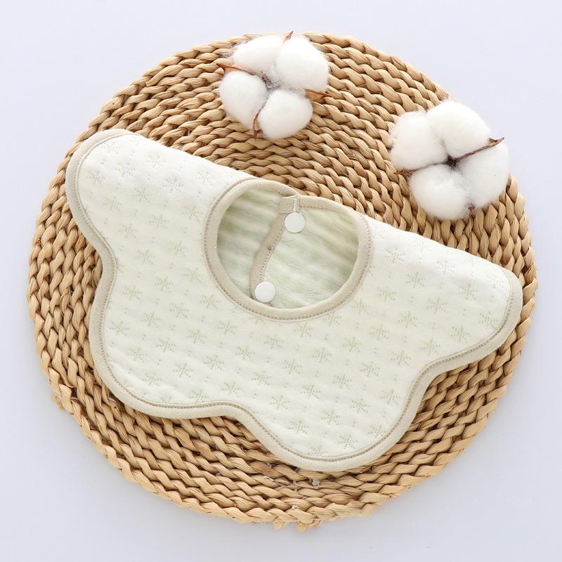 Newborn Baby Color Cotton Simple Cotton Warm Saliva Towel Bib 360 Degree Baby Petal Bib Male and Female Baby Feeding Apron Bib
