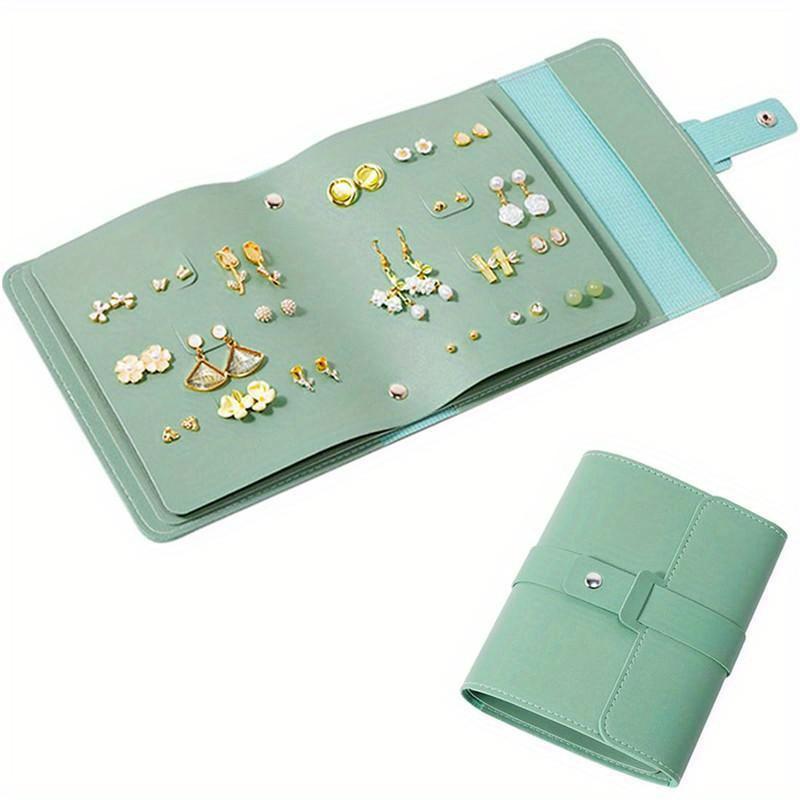 1 шт. сумка для хранения сережек-гвоздиков из искусственной кожи, многослойная, органайзер для хранения ювелирных изделий, сумка-книжка для хранения сережек и колец