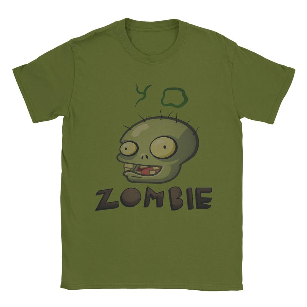 BRAINS Plants Zombies T Shirts Unisex 100 Cotton Vintage TShirt O Neck Tees Short Sleeve Clothing Plus Size