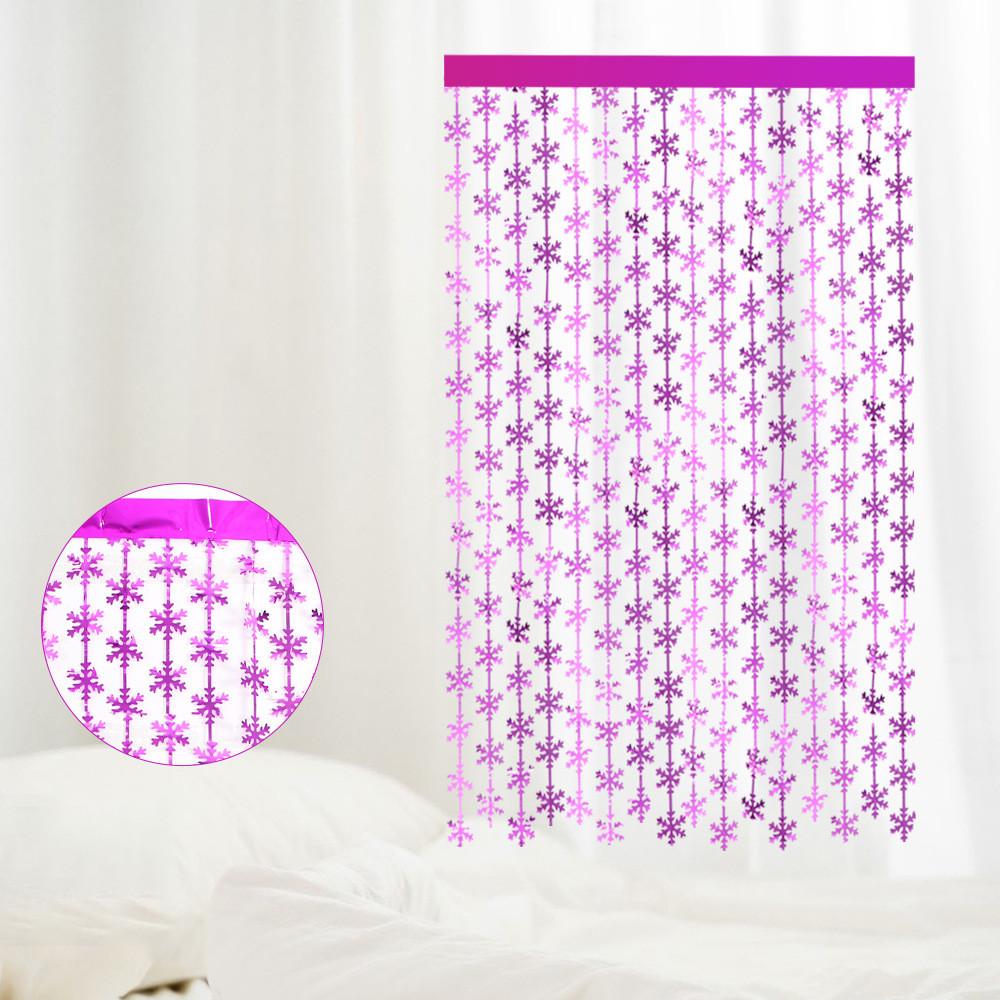 Элегантная 2-метровая гирлянда-дождь из снежинок ярких цветов для праздничного декора