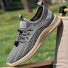 Модные дышащие мужские сетчатые туфли Легкие повседневные туфли Резиновая подошва Прошитые прогулочные туфли Нескользящие походные мокасины Туфли на плоской подошве